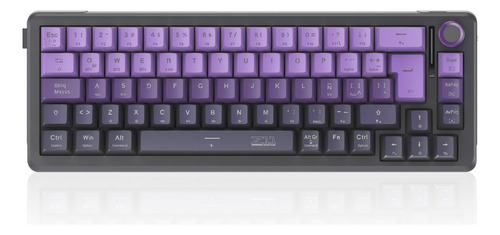TERPORT Z11 Gasket Teclado Mecánico Inalámbrico 65% Win&Mac, Teclado Gamer Español Con Acolchado de 5 Capas, Bluetooth/2.4GHz/Cableado, Luces RGB, Programable, 69 Teclas Full Anti-Ghosting, Hotswap