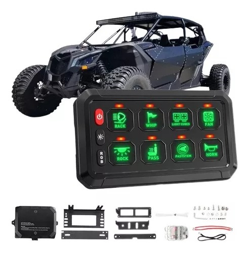 Botonera 8 Switch Barras Led Off Road Jeep Rzr Can Am 