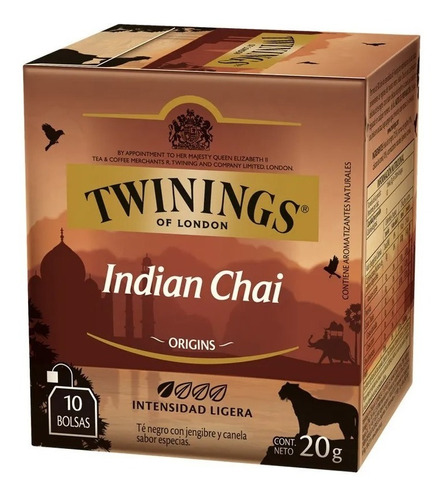 Twinings Indian Chai Caja X 10 Saquitos De 20 Gramos