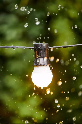 Guirnaldas De Luces Para Exteriores Con Focos Led 15 Metros Blanco Luz Fria