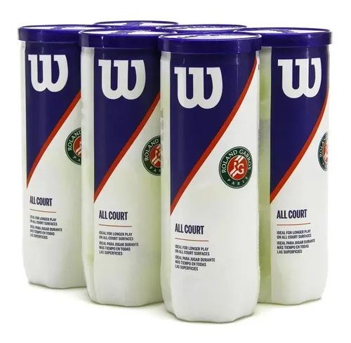 Bola De Tênis Wilson Roland Garros All Court - Pack 6 Tubos Verde