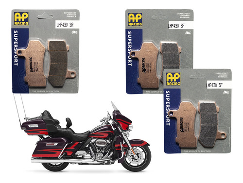 Harley-davidson Cvo Limited - Kit Pastilhas Di/tr Ap Racing 