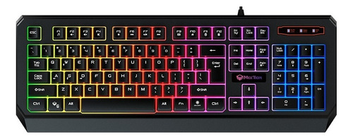 Teclado Gamer Meetion Negro Silencioso Ergonomico Rgb Negro Español