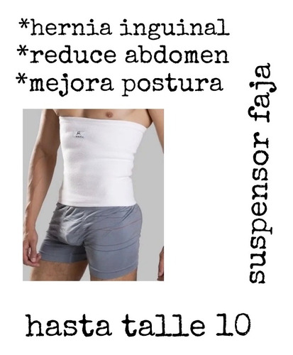 Faja Elastica  Hernia,  Reductora, Suspensor, Talles 3 Al 10