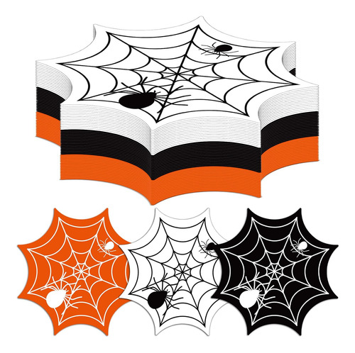 48 Servilletas Desechables Tela Araña Halloween Cumpleaños