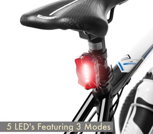 Imagen 3 de 9 de Faro Delantero Flash + Luz Trasera Led Para Bicicleta Crazy