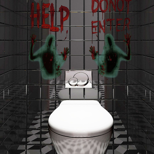 Calcomanías De Pared De Halloween Con Manchas De Sangre, 2 H