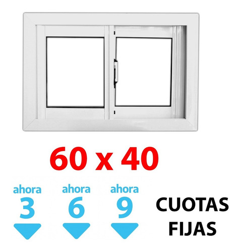 Imagen 1 de 9 de Ventana Corrediza Alum 60x40cm