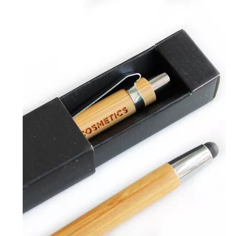 32 Lapiceras De Madera Punta Touch Personalizada Con Estuche