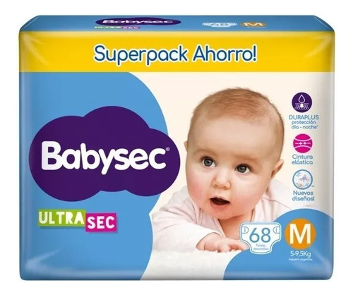 Pañal Babysec Ultrasec M X 68