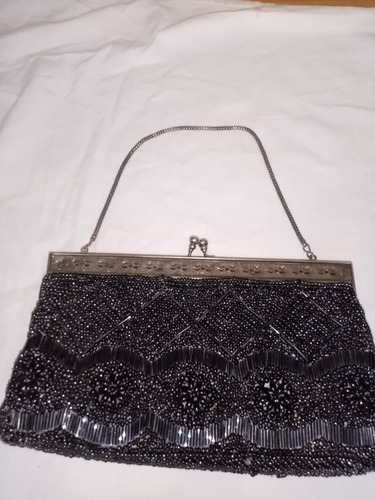 Cartera De Fiesta Plata Y Piedras 