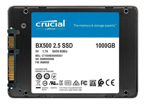 Unidad Sólida Ssd Interno Crucial Ct1000bx500ssd1 1tb