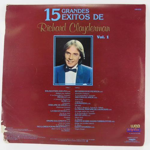 D433 15 Grandes Éxitos De Richard Clayderman Vol. 1 Lp (Usado)