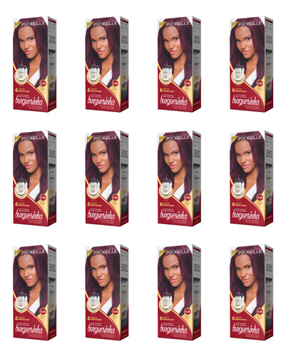 Coloraçao Probelle Burguesinha 5.26 Marsala Escuro-kit 12un Tom Sem tom