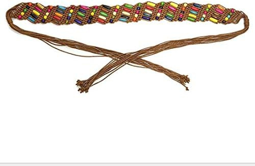 Viva Fancy Bohemia Mujeres Colorido Cinturón Tejido Cera Cue