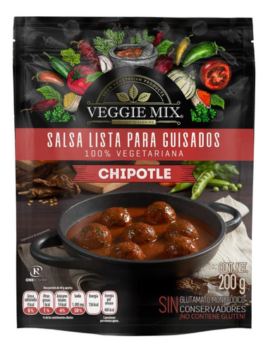 Salsa Chipotle Lista Para Guisados Veggie Mix Vegetariana 