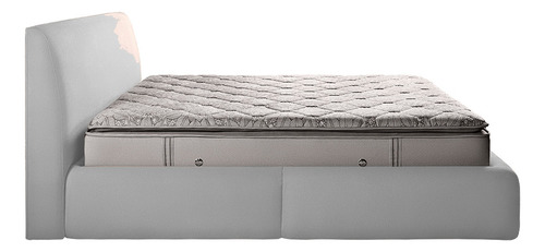Cama Com Cabeceira Pagani King Base No Chão Bouclê Cinza