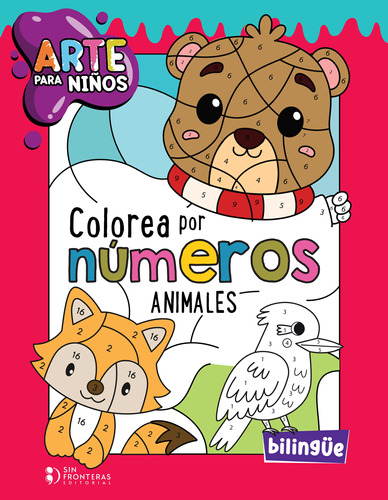 Libro Arte Para Niños Colorea Por Números Animales
