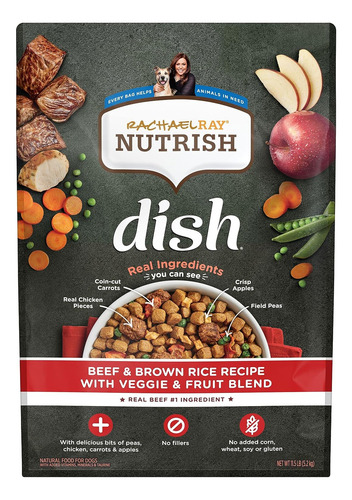 Rachael Ray Nutrish Dish Premium Dry Dog Food, Beef & Brown