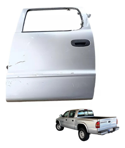 Porta Traseira Esquerda Prata Dodge Dakota 1999 2000 Usado