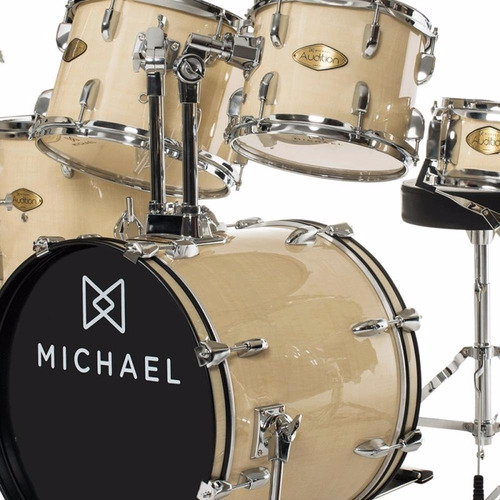 Bateria Acústica Michael Audition Dm828 Natural Bumbo 22
