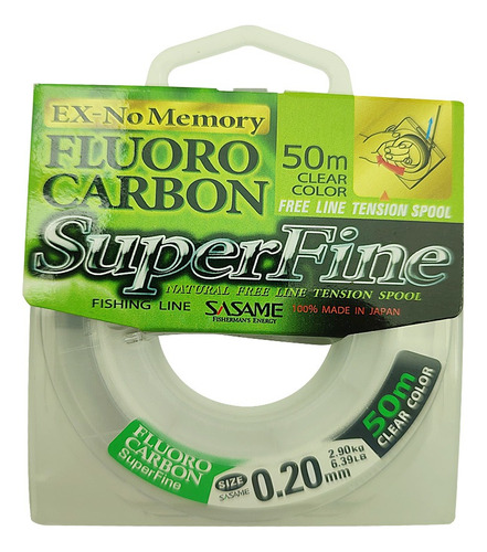 Tippet Fluorocarbon Superfine Sasame 50mts 0.20mm 3kg