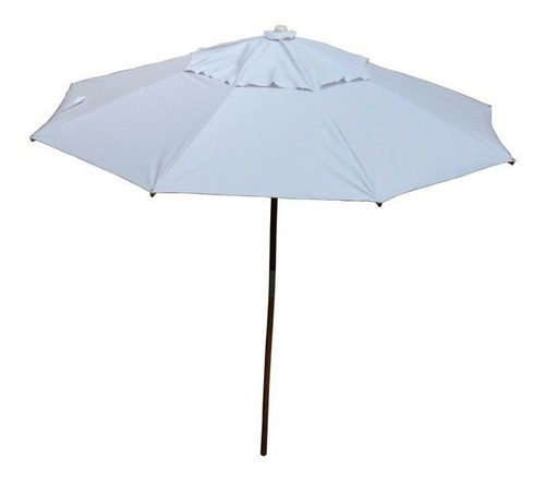 Ombrelone Em Napa Bagun 2,4m Branco Madeira Luxo - Luciano