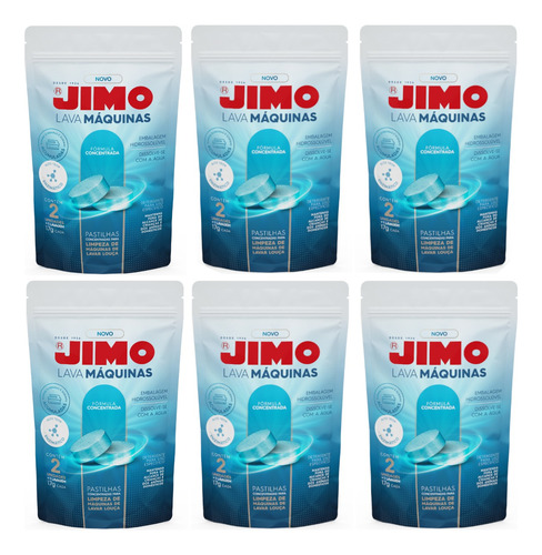 6 Jimo Limpa Máquinas De Lavar Louças Pastilhas 12x17g