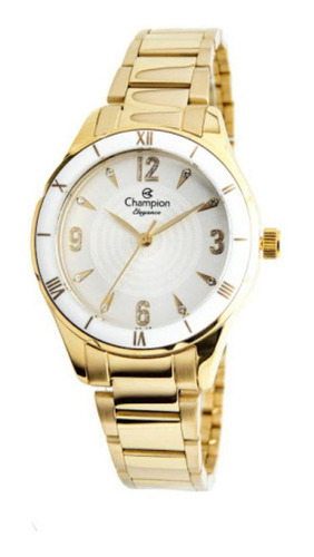 Relógio Feminino Champion Cn24306h Aço Dourado 33mm 5atm