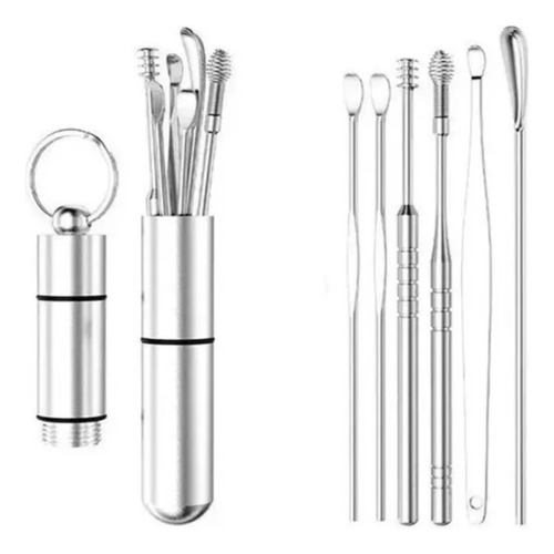 Set Juego Limpieza Oidos Cureta Removedor Cerumen Extractor