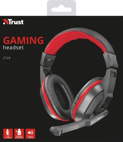 Imagen 3 de 3 de Auricular Gamer Trust Ziva Microfono Pc Gaming Headset