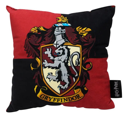 Almofada Veludo Quadrada Casa Hogwarts 25x25cm Harry Potter