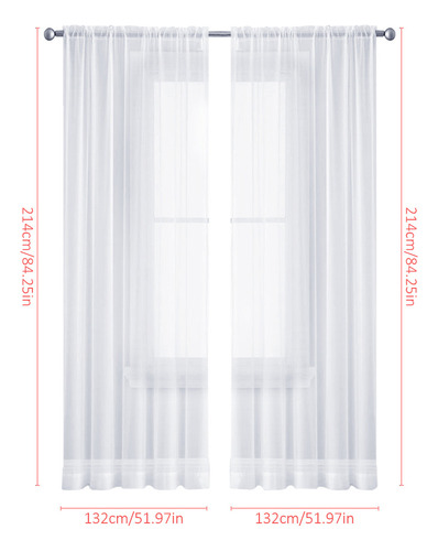 R0mpara Beige Traslucent Juego Cortinas Dobles Traslucidas