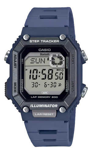 Reloj Hombre Casio Ws-b1000-2avdf Core Mens Correa Azul Bisel Azul Fondo Gris