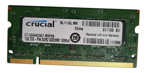 Pack De 2 Memoria Ram Ddr2 1gb 800mhz Para Laptop Pc2-6400