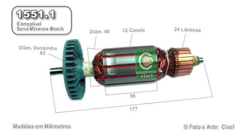 Induzido Compatível Bosch 1551.1 Gdc 34 - S. Mármore - 220 V