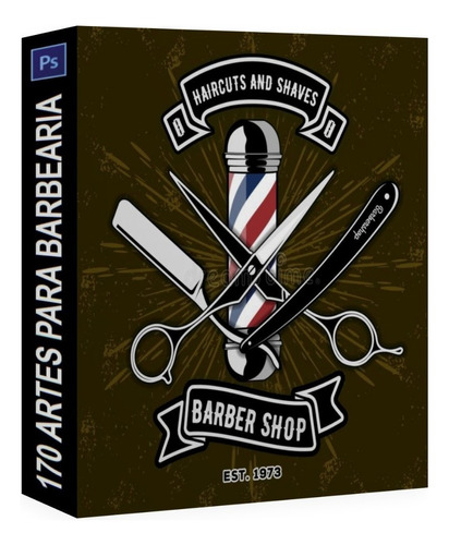Super Pack 175 Artes Para Barbearia Editáveis Psd
