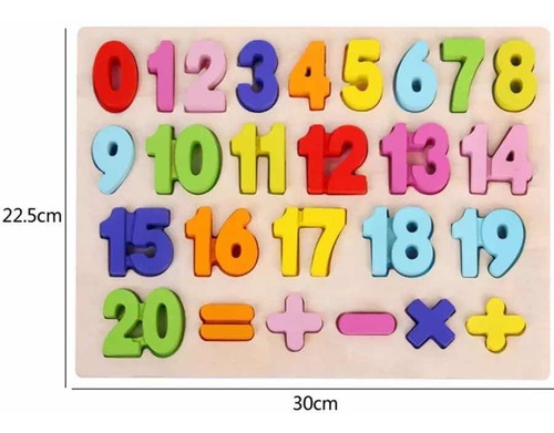 Tablero De Encaje Números Y Pizarra Juego Didáctico Madera