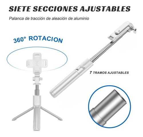 3en1 Palo Selfie Trípode, Selfie Stick Bluetooth Con Control