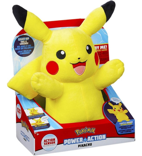 Pikachu Pelúcia Pokémon Com Luz E Som 31cm - Sunny 002610