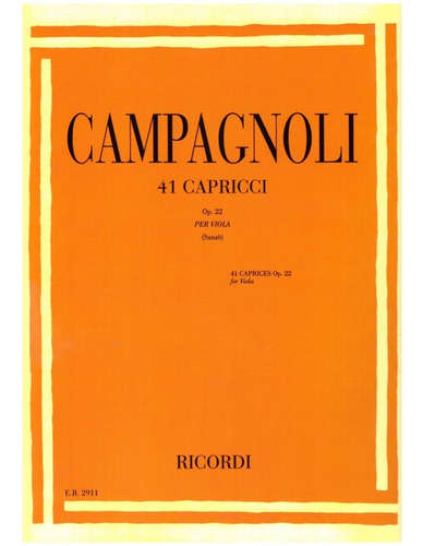 B. Campagnoli: 41 Caprichos Para Viola Op.22 / 41 Capricci O