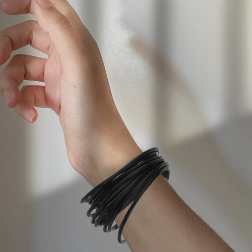 2x 10x Pulseras Negras De Silicona Pulseras Suaves Y