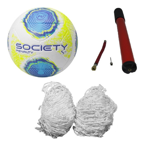 Bola Futebol Oficial Penalty Society + Bomba De Inflar +rede