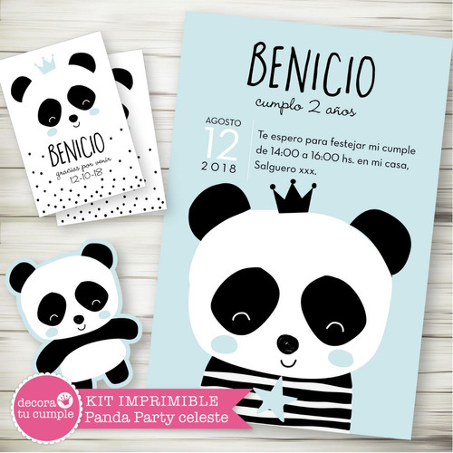 Kit Imprimible Osito Panda Candy Bar Babyshower Cumpleaños 2