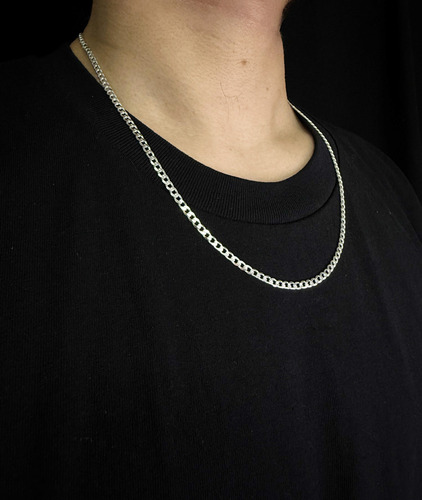 Cadena Dije Plata Fina 925 Gruesa Cubana Barbada Para Hombre 60 Cm De Largo 4 Mm Calibre 100 Collar Ideal Para Regalar En Ocasiones Especiales Como Cumpleaños Momentos Especiales