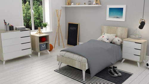 Cuna Funcional Bebe 1 Plaza Neo Nordica Baranda Desmontable