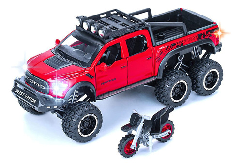 Autos De Metal Luces 1:28 Ford Raptor F150 Miniatura Y Sonid