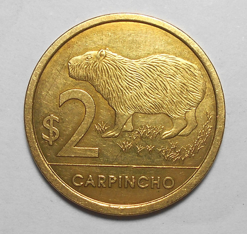 Uruguay 2 Pesos 2014 Conmemorativa Fauna Carpincho - Km#136
