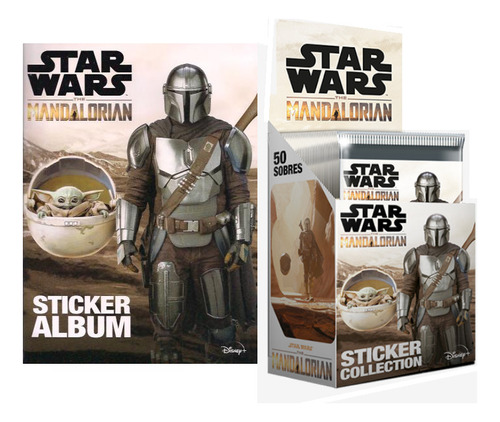 Álbum 50 Envelopes 250 Figurinhas Star Wars The Mandalorian