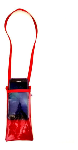 Capinha Porta Celular Com Visor E Alça Para Pendurar Pescoço